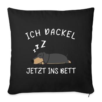 I Dachshund Now In Bed Pajamas Dachshund - Sofa pillowcase 17,3'' x 17,3'' (45 x 45 cm) - black - Front