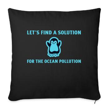 Marine Conservation - Sofa pillowcase 17,3'' x 17,3'' (45 x 45 cm) - black - Front
