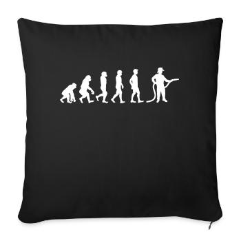 Evolution Feuerwehrmann weiß - Sofakissenbezug 45 x 45 cm - Schwarz - Vorne