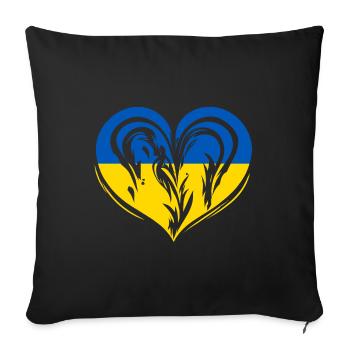 Cœur de l’Ukraine - Housse de coussin décorative 45 x 45 cm - noir - Devant