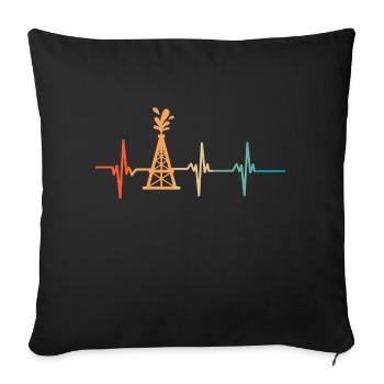 Heartbeat Derrick Öl - Sofakissenbezug 45 x 45 cm - Schwarz - Vorne