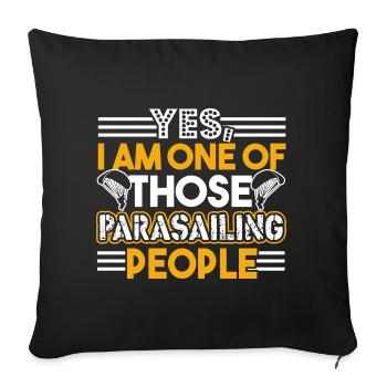 Parasailing I'm One Of Those Parasailing People - Sofa pillowcase 17,3'' x 17,3'' (45 x 45 cm) - black - Front