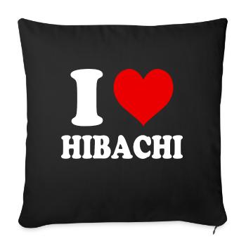 I Love Hibachi Heart Funny Witty - Sofa pillowcase 17,3'' x 17,3'' (45 x 45 cm) - black - Front