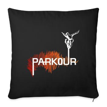 Parkour Ninja - couleur-blanc - Housse de coussin décorative 45 x 45 cm - noir - Devant
