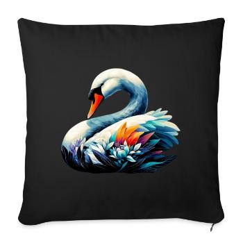 Cygne - Housse de coussin décorative 45 x 45 cm - noir - Devant