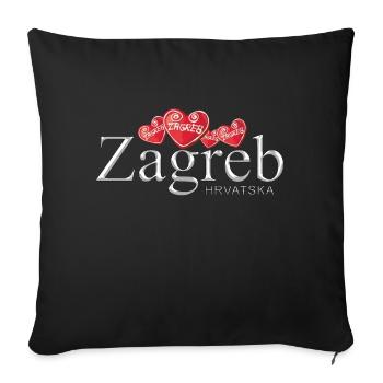 Zagreb Kroatien hrvatska hrv hr travel tourist chef - Sofakissenbezug 45 x 45 cm - Schwarz - Vorne