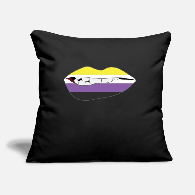 Biting Lips - Non-binary Flag Sofa pillowcase 17,3'' x 17,3'' (45 x 45 cm)