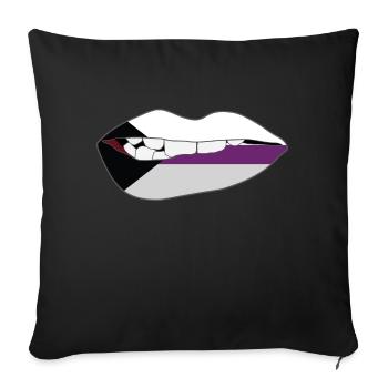 Biting Lips - Demisexual Flag - Sofa pillowcase 17,3'' x 17,3'' (45 x 45 cm) - black - Front