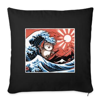 Funny gift for cat lovers - Sofa pillowcase 17,3'' x 17,3'' (45 x 45 cm) - black - Front