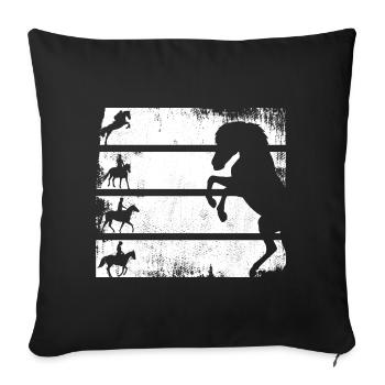 Équitation - Housse de coussin décorative 45 x 45 cm - noir - Devant