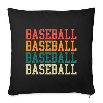 Baseball Pun - Sofa pillowcase 17,3'' x 17,3'' (45 x 45 cm) - black - Front