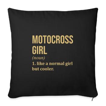 motocross - Housse de coussin décorative 45 x 45 cm - noir - Devant