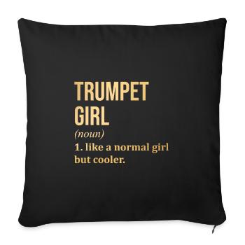 Trumpet - Sofa pillowcase 17,3'' x 17,3'' (45 x 45 cm) - black - Front