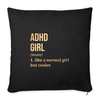 ADHD - Sofa pillowcase 17,3'' x 17,3'' (45 x 45 cm) - black - Front
