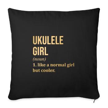 Ukulele - Sofa pillowcase 17,3'' x 17,3'' (45 x 45 cm) - black - Front
