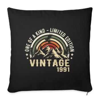 Born in 1991 Vintage 1991 Retro Birthday 1991 - Sofa pillowcase 17,3'' x 17,3'' (45 x 45 cm) - black - Front