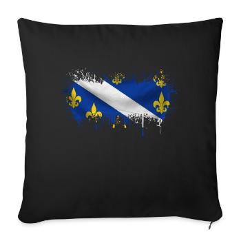 Bosnie-Herzégovine europe sarajavo drapeau mostar - Housse de coussin décorative 45 x 45 cm - noir - Devant