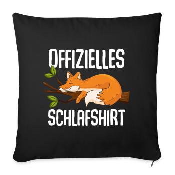 Official Fox Sleep Shirt - Sofa pillowcase 17,3'' x 17,3'' (45 x 45 cm) - black - Front
