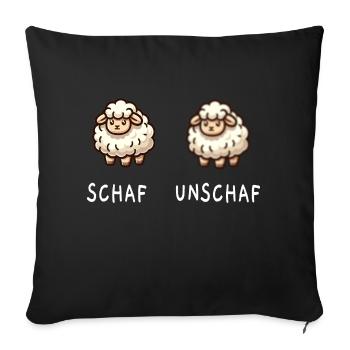 Schaf und unschaf - Sofakissenbezug 45 x 45 cm - Schwarz - Vorne