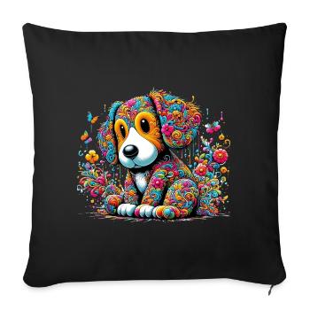 Dog - Sofa pillowcase 17,3'' x 17,3'' (45 x 45 cm) - black - Front