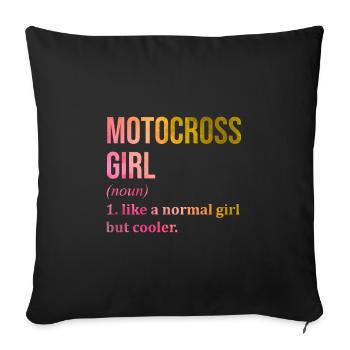 motocross - Housse de coussin décorative 45 x 45 cm - noir - Devant