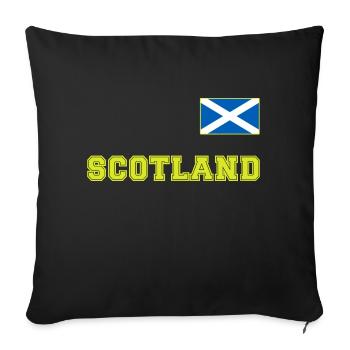 Scotland Shirt Look - SCOTLAND with Flag Flag - Sofa pillowcase 17,3'' x 17,3'' (45 x 45 cm) - black - Front