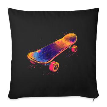 Skateboard Illustration - Sofakissenbezug 45 x 45 cm - Schwarz - Vorne