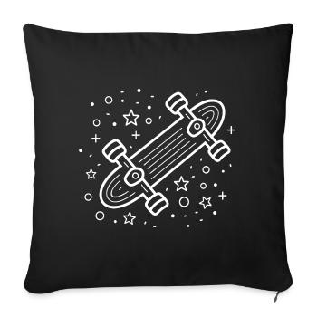 Bande dessinée de skateboard - Housse de coussin décorative 45 x 45 cm - noir - Devant