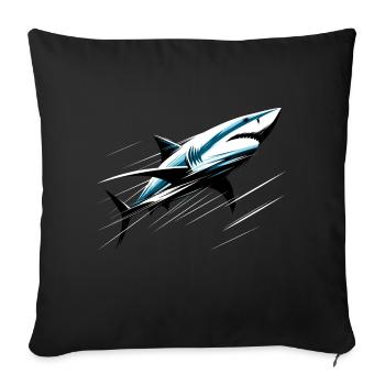 Shark in motion - Sofa pillowcase 17,3'' x 17,3'' (45 x 45 cm) - black - Front
