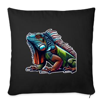 Iguana - Sofa pillowcase 17,3'' x 17,3'' (45 x 45 cm) - black - Front