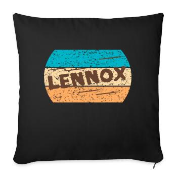Texte vintage Lennox - Housse de coussin décorative 45 x 45 cm - noir - Devant