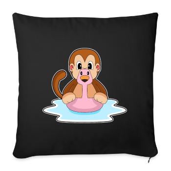 Affe Flamingo - Sofakissenbezug 45 x 45 cm - Schwarz - Vorne
