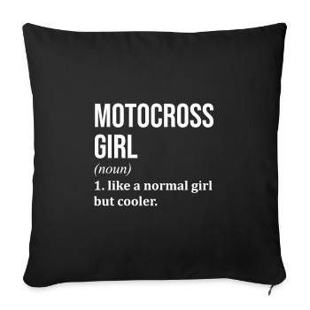 motocross - Housse de coussin décorative 45 x 45 cm - noir - Devant