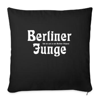 Berliner Junge - Cooler Spruch - Berlin - Germany - Sofakissenbezug 45 x 45 cm - Schwarz - Vorne