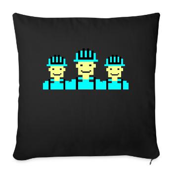 Ouvrier du bâtiment Pixel 02 - Housse de coussin décorative 45 x 45 cm - noir - Devant