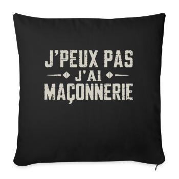 J peux pas j ai Maçonnerie - Housse de coussin décorative 45 x 45 cm - noir - Devant