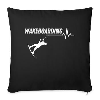 Wakeboarding - Housse de coussin décorative 45 x 45 cm - noir - Devant