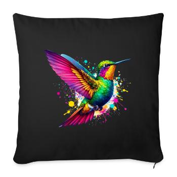 Hummingbird - Sofa pillowcase 17,3'' x 17,3'' (45 x 45 cm) - black - Front