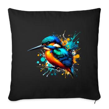 Eisvogel - Sofakissenbezug 45 x 45 cm - Schwarz - Vorne