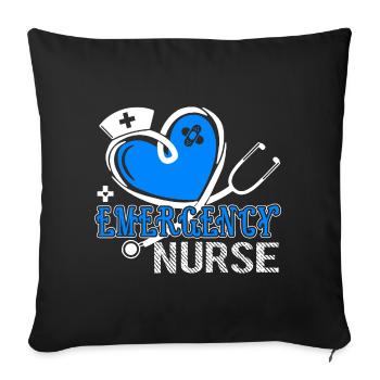 Emergency Nurse Does All Things With Heart - Sofa pillowcase 17,3'' x 17,3'' (45 x 45 cm) - black - Front