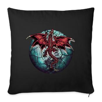 Planet Drache Drachen - Sofakissenbezug 45 x 45 cm - Schwarz - Vorne