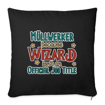 Garbage Collector Wizard - Sofa pillowcase 17,3'' x 17,3'' (45 x 45 cm) - black - Front