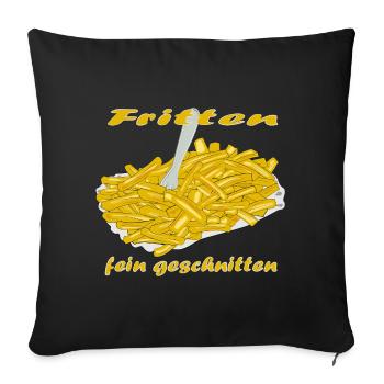 Pommes Frittes - Sofakissenbezug 45 x 45 cm - Schwarz - Vorne