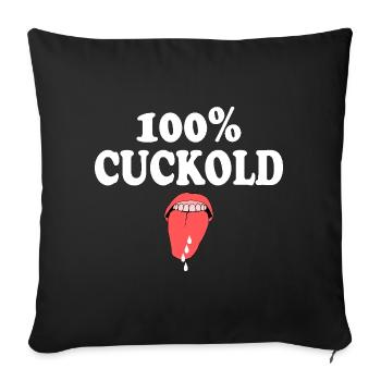 cuckold - Sofa pillowcase 17,3'' x 17,3'' (45 x 45 cm) - black - Front