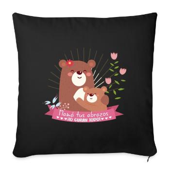 Gifts to Mom of Child "Your Hugs Heal" - Sofa pillowcase 17,3'' x 17,3'' (45 x 45 cm) - black - Front