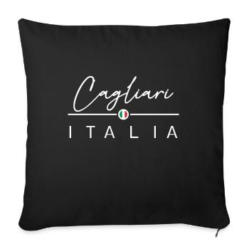 Italia - Cagliari - Italien - Italy - Sofa pillowcase 17,3'' x 17,3'' (45 x 45 cm) - black - Front