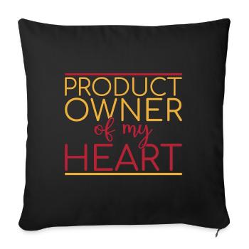 Product Owner de mon cœur - Housse de coussin décorative 45 x 45 cm - noir - Devant