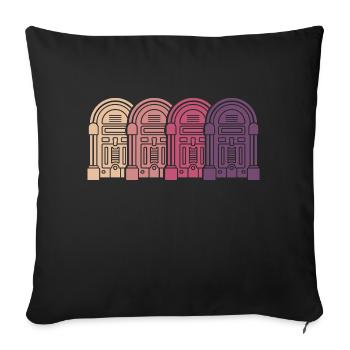 Boîte audio de musique disco rétro Jukebox Collector - Housse de coussin décorative 45 x 45 cm - noir - Devant