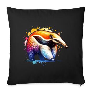 Anteater - Sofa pillowcase 17,3'' x 17,3'' (45 x 45 cm) - black - Front