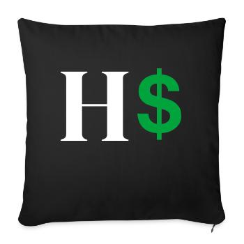 Letter h dollar - Sofa pillowcase 17,3'' x 17,3'' (45 x 45 cm) - black - Front